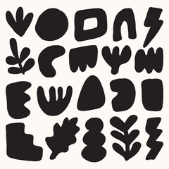 Fototapeta premium set of abstract black and white shape vector