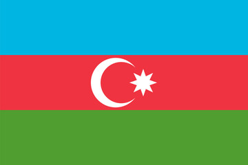 azerbaijan national simple flag, azerbaijani state flag vector illustration, red blue green horizontal stripes abstract background