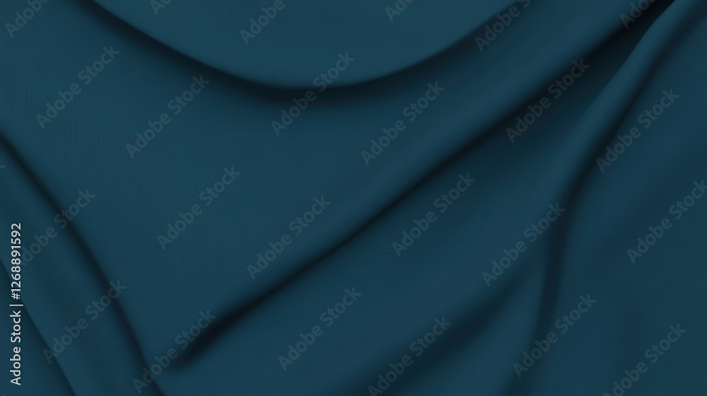 Aufkleber smooth textured teal fabric drapes elegantly in natural light creating a calming atmosphere in a mod