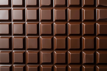 Fototapeta premium glossy chocolate bar with a smooth, rich texture. Perfect for food advertising, branding, packaging design, and gourmet confectionery visuals. Ideal for chocolate lovers.