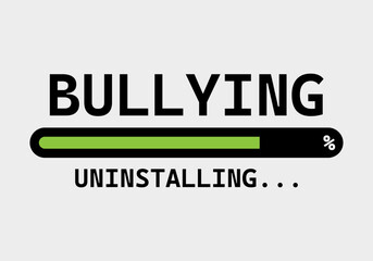 Barra de progreso de desinstalación del acoso escolar o bullying 
