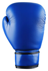 Vibrant Blue Boxing Glove Isolated on Transparent Background Sports Gear Protective Equipment