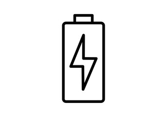 Icono negro de batería con rayo