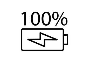 Icono negro de batería cargada al 100%