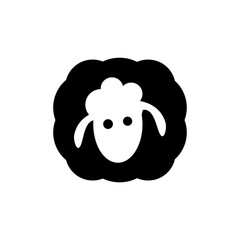 sheep with thick wool logo design