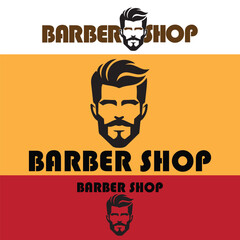 Barbershop vintage logo design template EPS