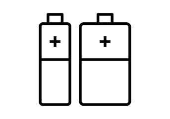 Icono negro de pila y batería