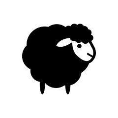sheep with thick wool logo design