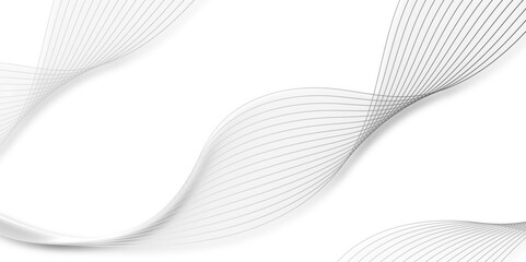 Abstract dynamic wavy lines on white background. Digital frequency track equalizer wave element for design. Light cyberspace in a digital background. Abstract technology white wave