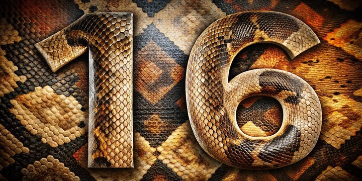 Double Exposure: Number 16, Python Skin Texture, Abstract Art