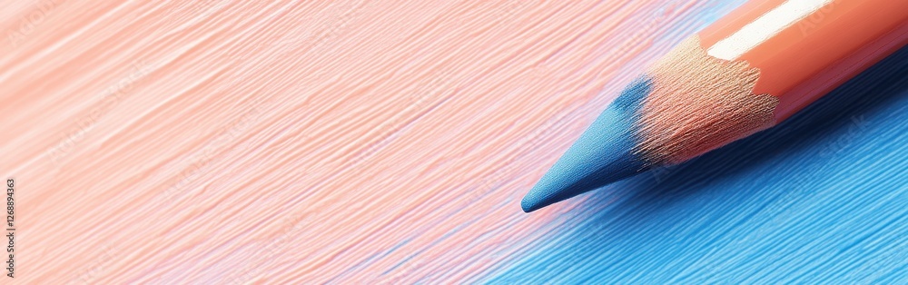 Aufkleber Soft pencil strokes create a gradient blending of peach and blue hues for artistic exploration