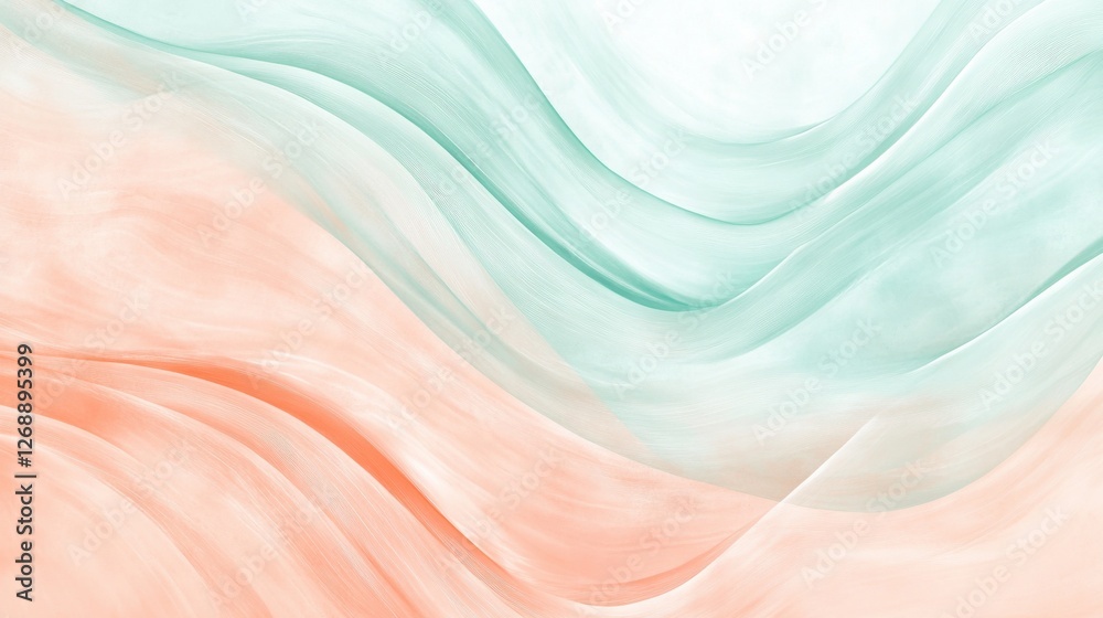 Poster minimalist gradient artwork featuring smooth pencil strokes in soft pastel colors for a tranquil aes