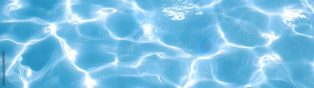 Aufkleber breathtaking underwater scene with shimmering ripple reflections and tranquil aqua blue water surfac