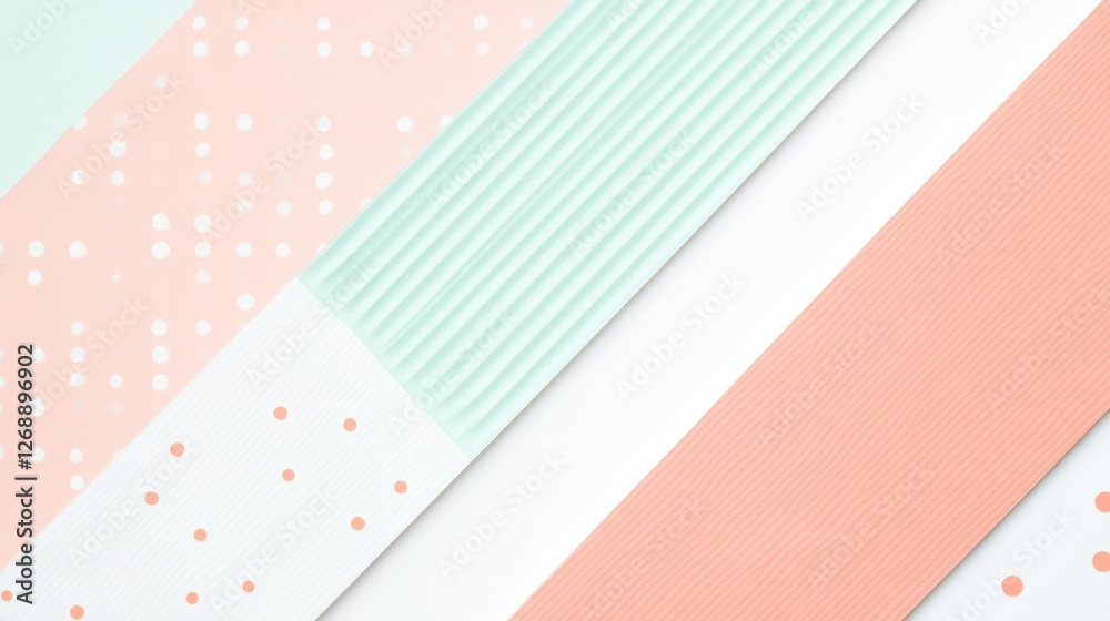 Poster Elegant pastel coral and mint patterns create a stylish backdrop for various creative projects and designs in a modern setting