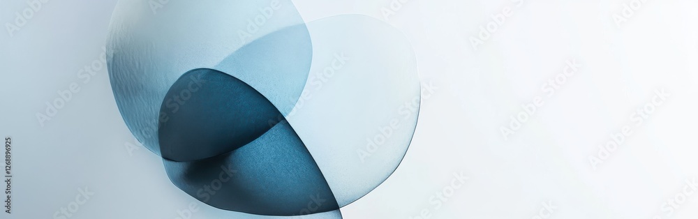 Poster Elegant minimalist composition with flowing shapes in cool tones highlighting simplicity and balance