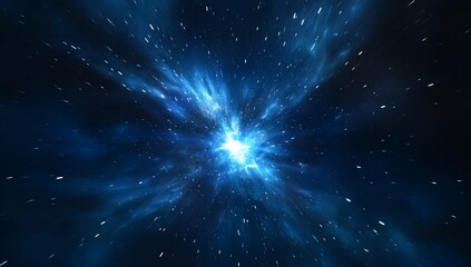 Bright cosmic explosion in universe for science, astronomy, fantasy concept