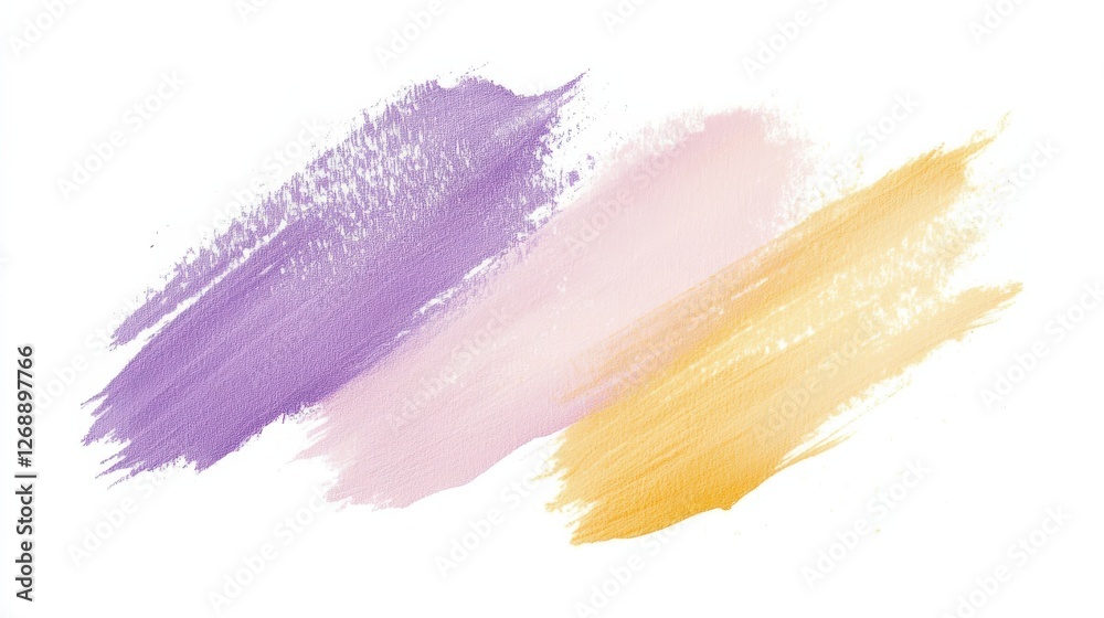 Aufkleber Elegant strokes of color on subtle white background create a serene artistic effect suitable for various design projects