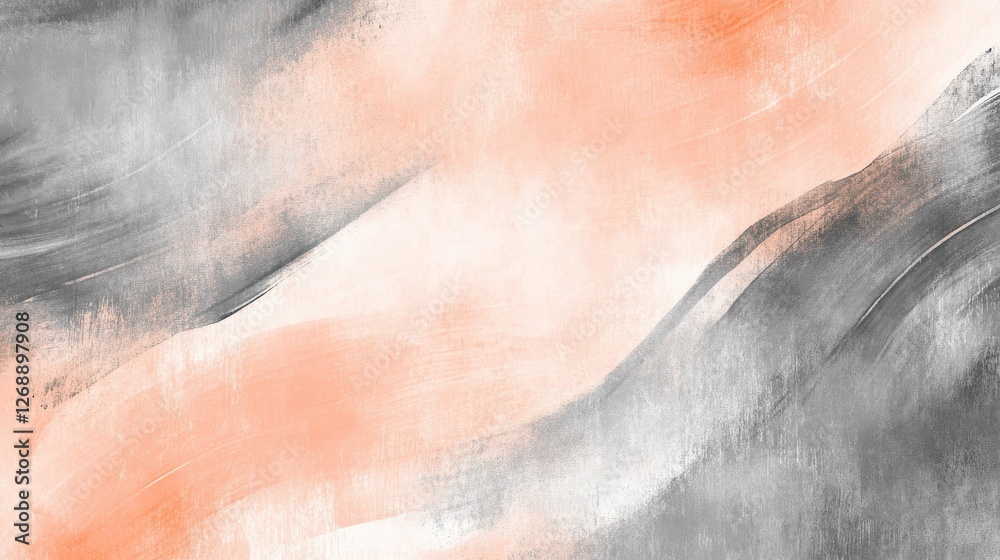 Aufkleber Abstract pencil strokes create a soft interplay of translucent gray and peach hues across a textured surface