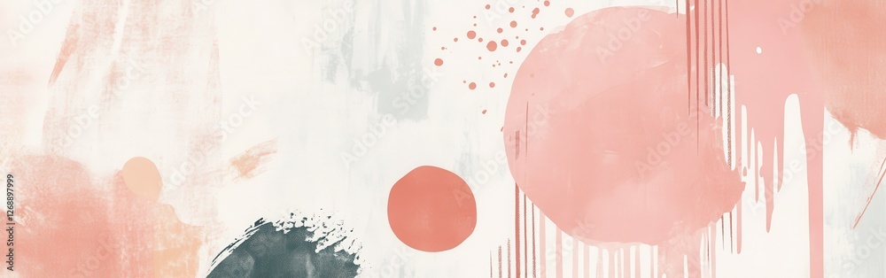 Aufkleber Abstract composition featuring pencil strokes with fluid shapes and soft colors on a textured background created in a contemporary space