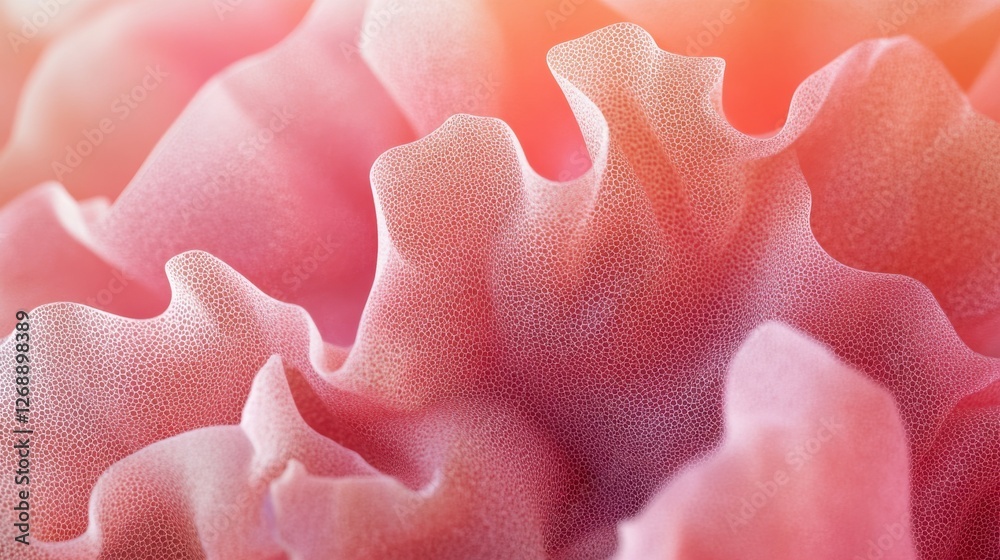 Aufkleber monochrome coral abstract composition showcasing intricate textures and flowing forms in soft hues