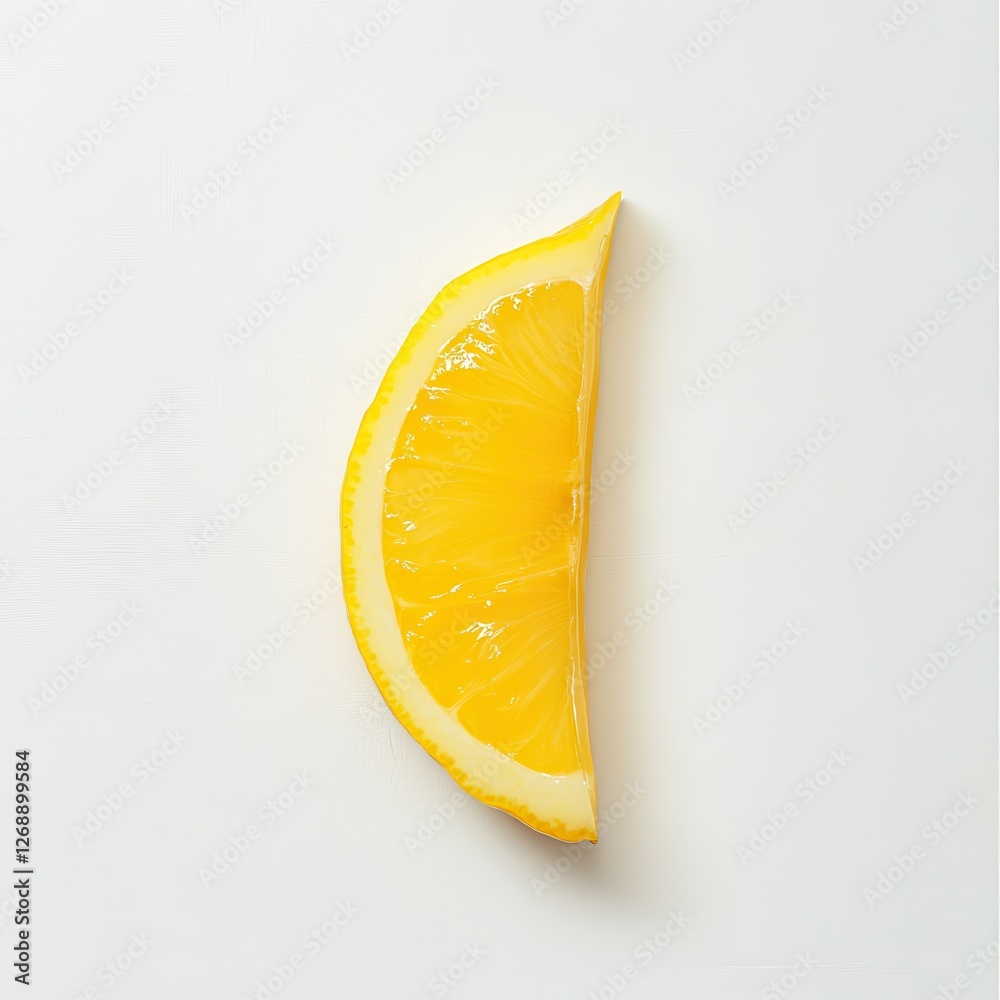 Poster bright yellow lemon slice on a light surface showcasing fresh and vibrant citrus color