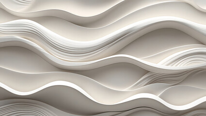 Obraz premium Stylish and modern minimalist seamless white wave texture pattern background with monochromatic color scheme. Abstract White Wave Forms background