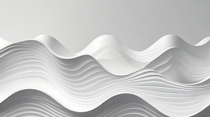 Stylish and modern minimalist seamless white wave texture pattern background with monochromatic color scheme. Abstract White Wave Forms background