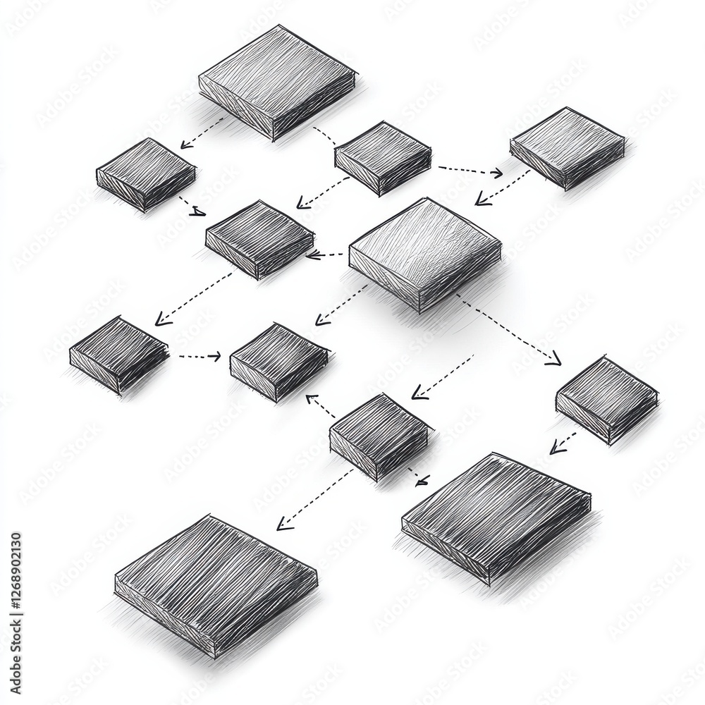 Leinwandbilder flowchart diagram demonstrating relationships among various concepts and their interconnections in a