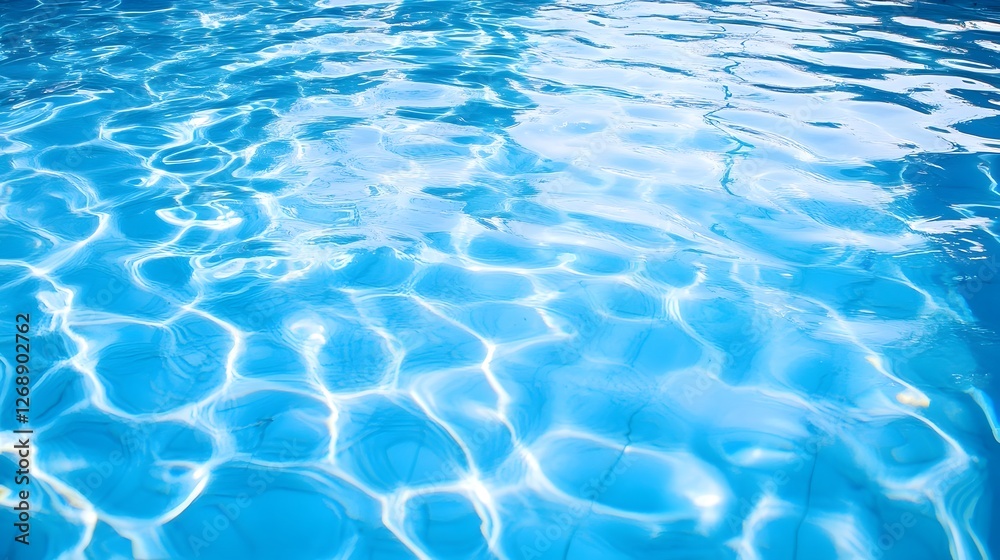 Poster calm and serene blue water surface with shimmering ripple reflection in tranquil nature landscape pe