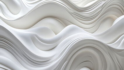 Obraz premium Stylish and modern minimalist seamless white wave texture pattern background with monochromatic color scheme. Abstract White Wave Forms background