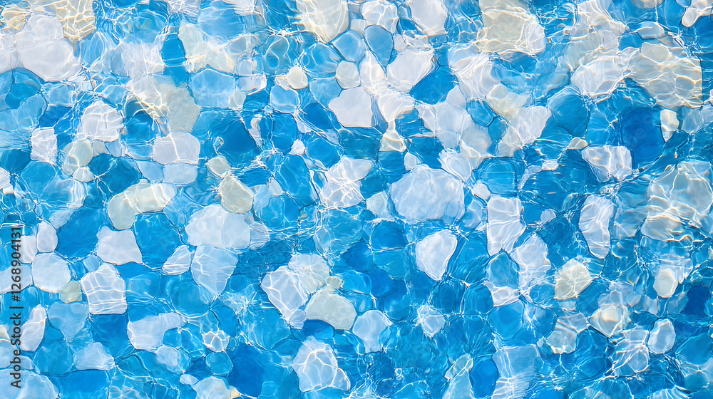 Aufkleber Captivating abstract background with a mesmerizing marble like texture featuring swirling fluid patterns in various shades of cool calming blue tones  This visually striking