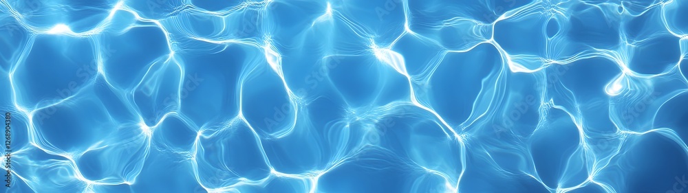 Poster Captivating abstract background with stunning aquatic ripples and reflections in mesmerizing turquoise and blue hues creating a dynamic and serene water texture and pattern
