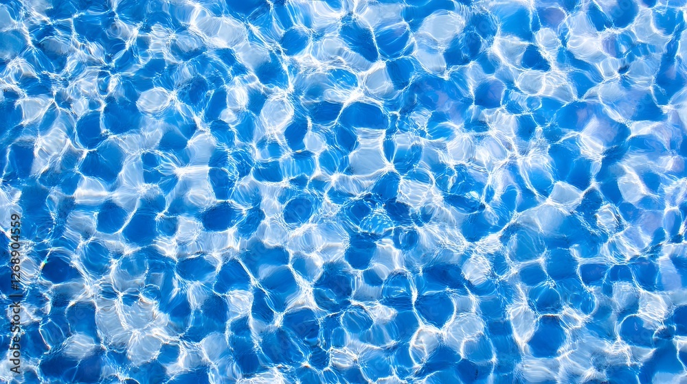Leinwandbilder Captivating abstract blue water background with mesmerizing rippling patterns fluid textures and crystal clear reflections  This serene tranquil and visually striking image evokes a sense of calmness