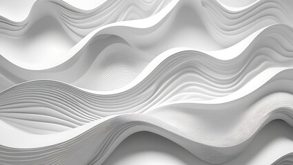 Fototapeta premium Stylish and modern minimalist seamless white wave texture pattern background with monochromatic color scheme. Abstract White Wave Forms background