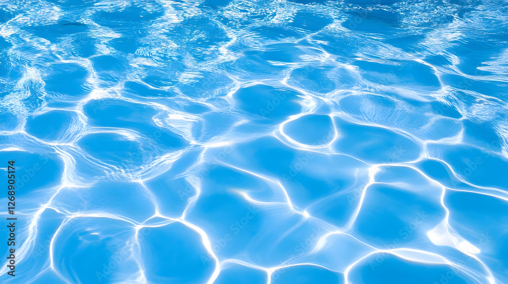 Leinwandbilder Captivating abstract image of a serene inviting aquatic surface with shimmering waves and reflections creating a calming and tranquil atmosphere in beautiful shades of blue