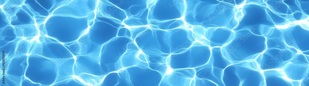 Poster Captivating image of a water surface with mesmerizing ripples and shimmering reflections creating a serene and tranquil atmosphere  The clear blue water flows with a dynamic energy