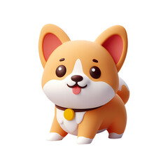 3d cute corgi. Realistic 3d high quality isolated render	