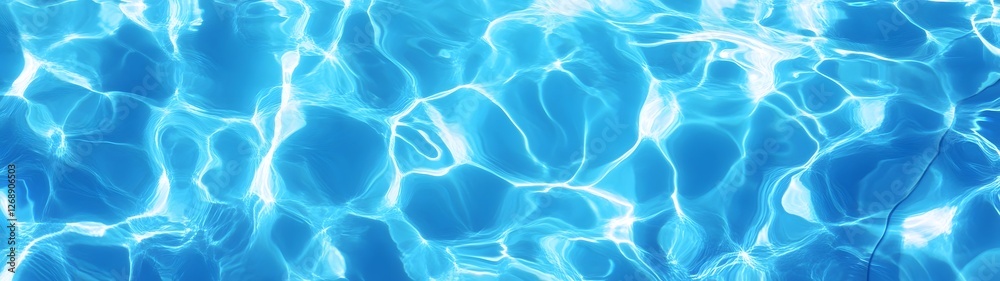 Poster Captivating image showcasing the mesmerizing ripples and reflections in a serene blue swimming pool creating a tranquil and refreshing atmosphere