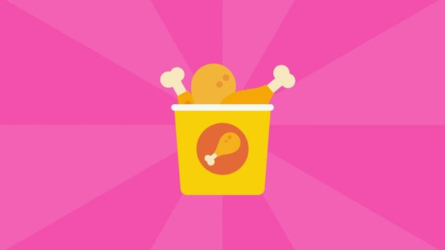 Vector illustrator video for  chicken leg piece. 