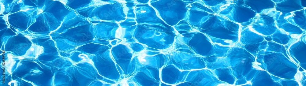 Aufkleber Captivating Underwater Liquid Art   Serene Blue Pool Ripples and Reflections  Mesmerizing abstract pattern of water s surface creating a soothing tranquil and refreshing aquatic environment