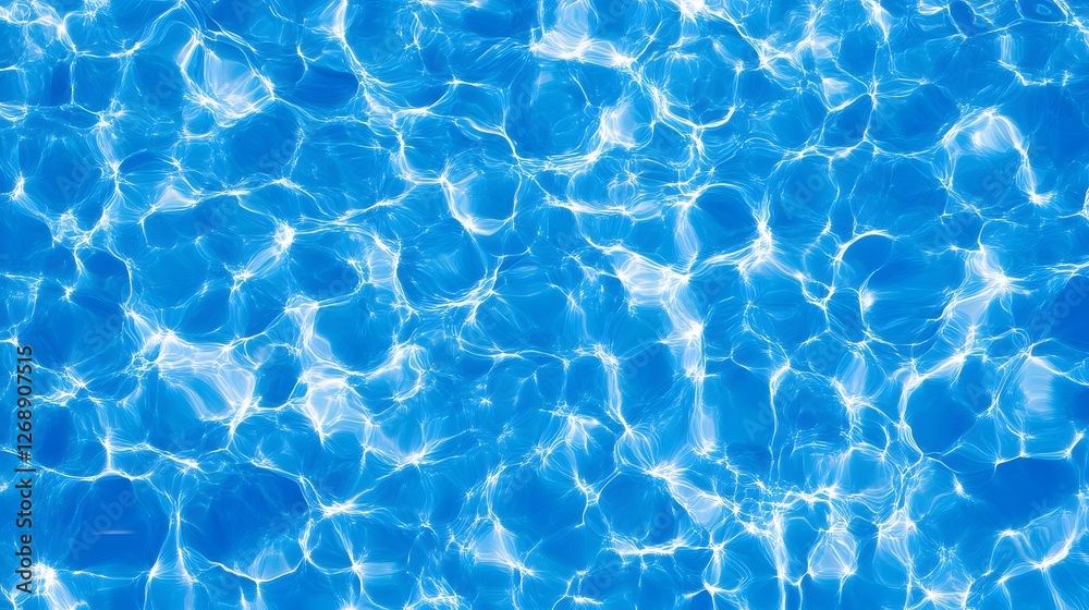 Poster Captivating underwater pool scene showcasing the intricate patterns and mesmerizing movements of crystal clear blue water  This abstract and visually striking image evokes a sense of refreshment