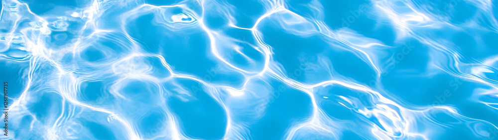 Poster captivating underwater ripples and reflections in vibrant aqua blue pool with shimmering light and s