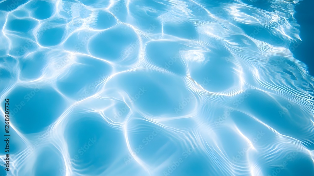 Poster captivating underwater ripples in crystal clear blue pool of water with mesmerizing reflections a se