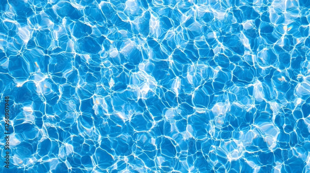 Fototapete Captivating underwater scene featuring a serene tranquil pool of glistening blue water with mesmerizing patterns reflections and a sense of depth and clarity  This image evokes a calming refreshing