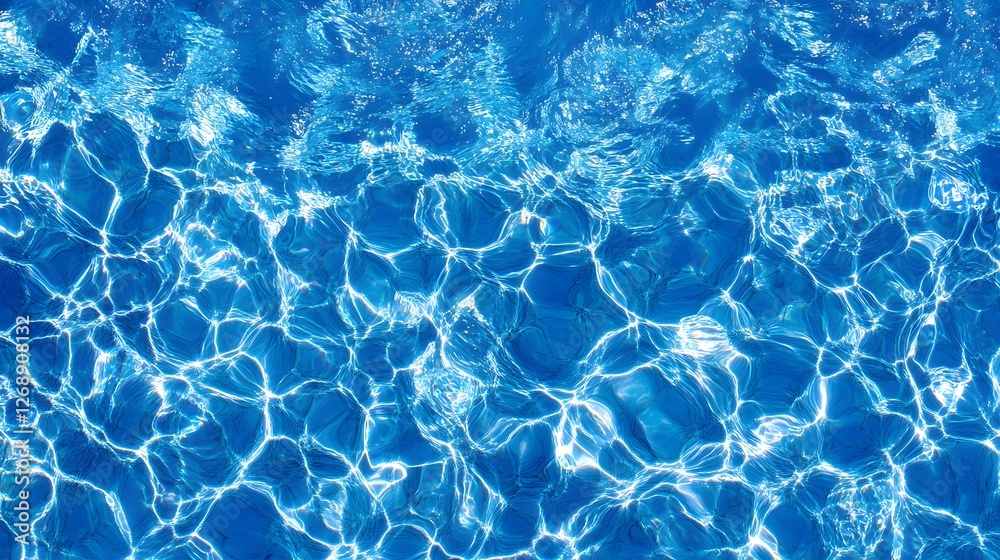 Poster captivating underwater serenity mesmerizing blue water ripples and reflections creating a serene pea