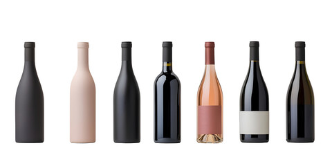 Wine bottle collection display modern studio product photography minimalistic environment side view aesthetic appeal for wine enthusiasts and collectors