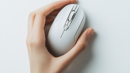 マウスを操作する人の手