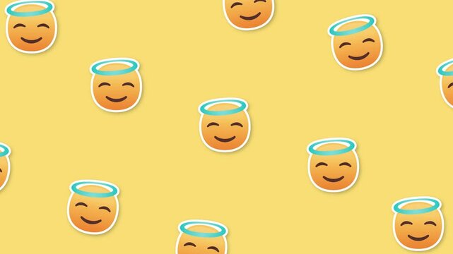 seamless pattern with funny face mask