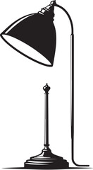 Black Color Floor Lamp Silhouette Vector Illustration design, Solid White Background
