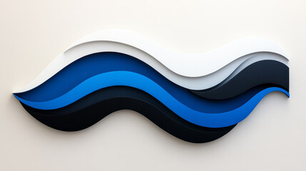 A gently twisting composition featuring wave-like segments of steel-gray and cobalt edges, with